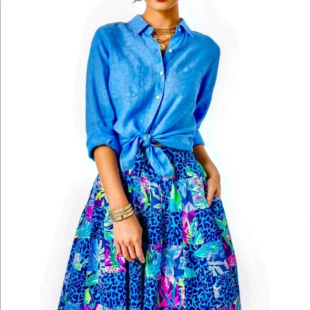 Lilly Pulitzer NWT Bryant Skirt Pop Up Lilly's Party Patch 🦄